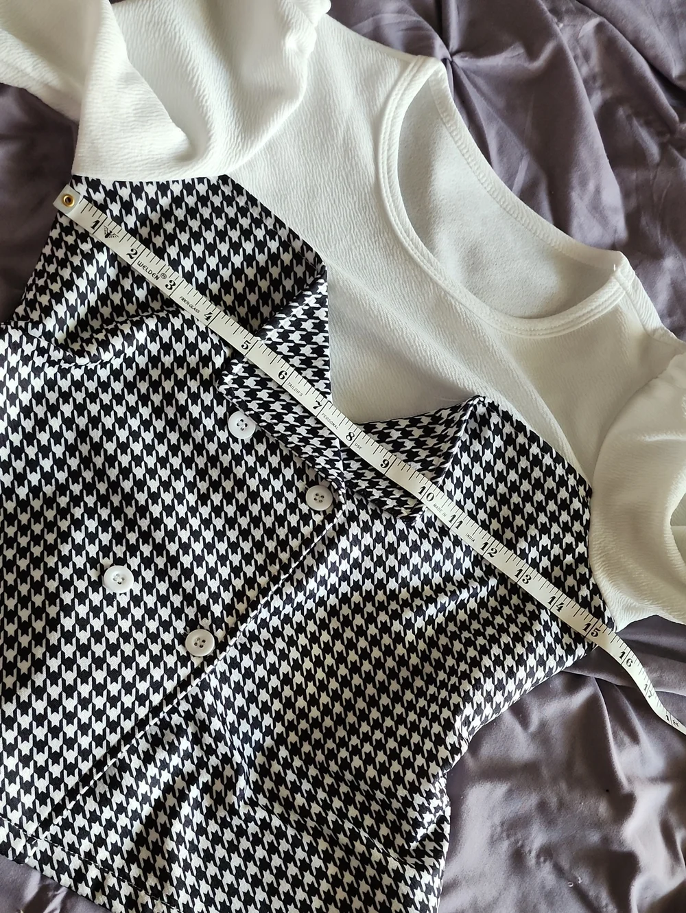 Houndstooth Two-Piece Pant Set 🤍🖤